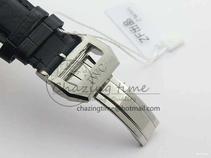 MIROTIME 0524 MoistureWicking Portuguese IW371491 ZF 1:1 Best Edition SS Blue Dial On Leather Strap A79350 (Slim Movement) V 7221